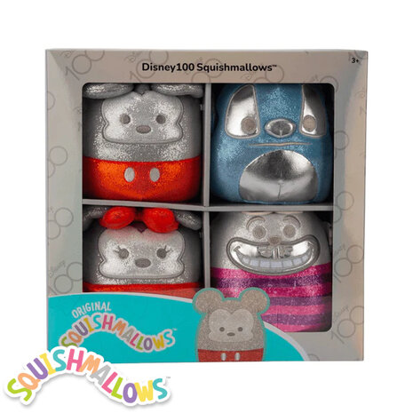 Disney 100th Anniversary 4Pack set1 - 5inch Squishmallow (Incl. Adoptiecertificaat) 